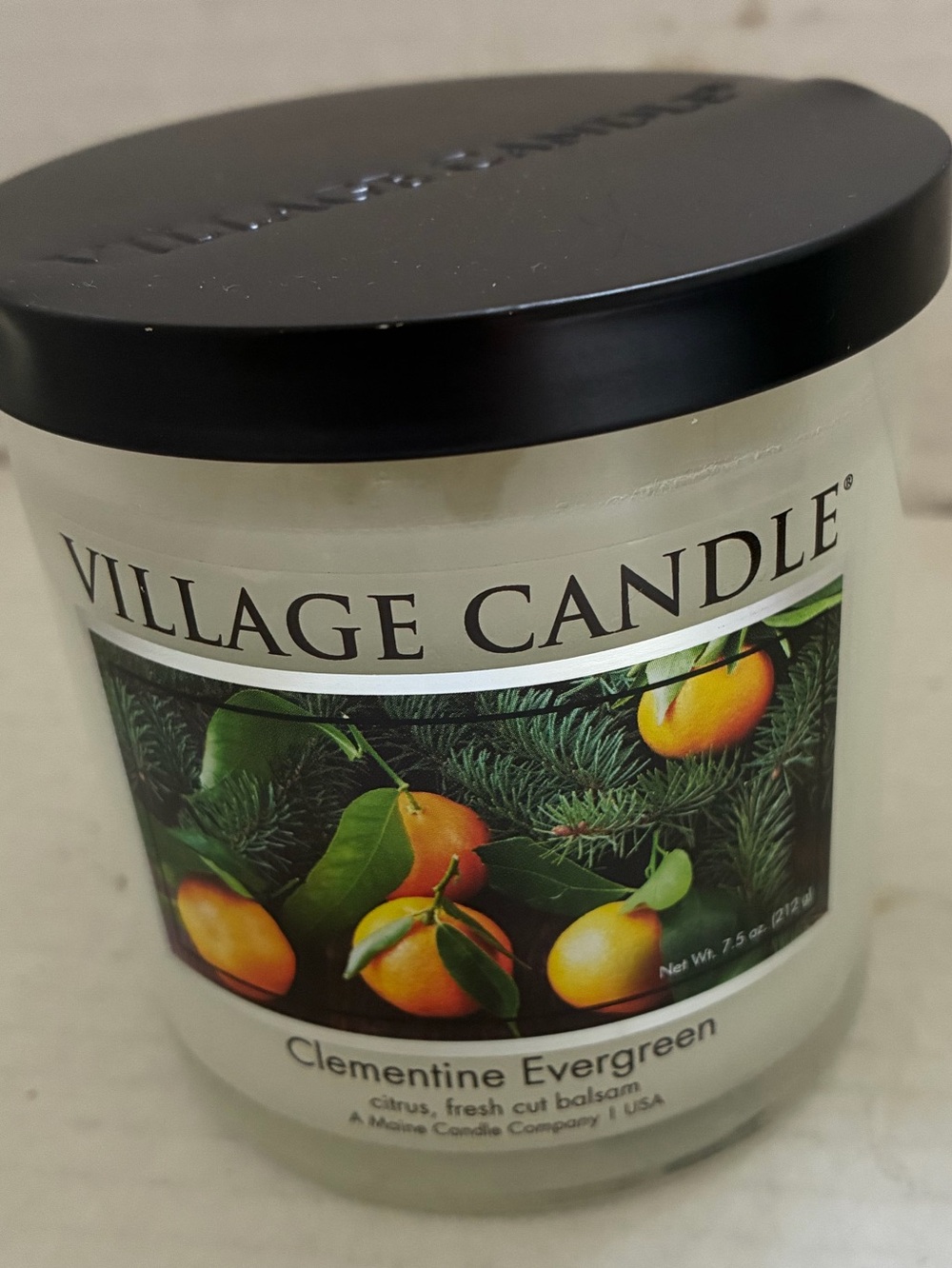 Village Candle Clementine Evergreen 10 oz. Small Tumbler 1 Wick New